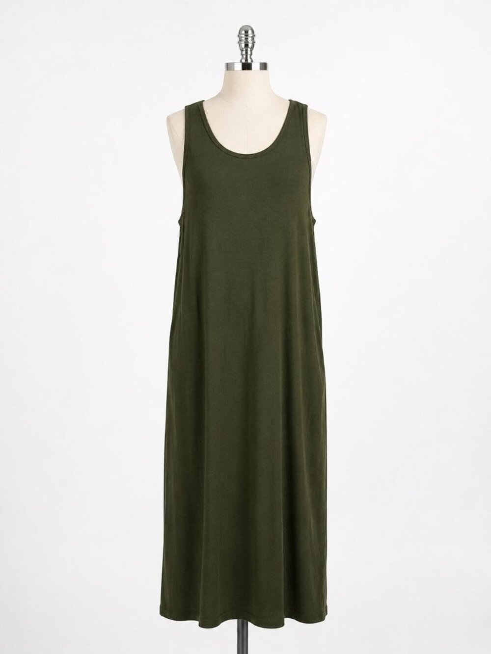 Unbound Merino Travel Dress Size XL Olive Green Merino Wool Sleeveless